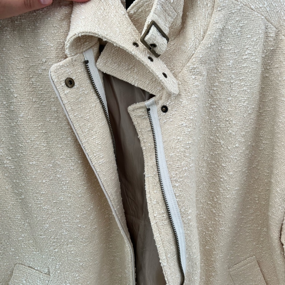 Banana Republic Oversized Balmacaan Jacket in Ivory Size Large - Picture 4 of 7